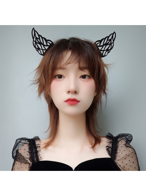 Halloween Retro Fashion Party Prom Holiday Birthday Black Wings Female Headband