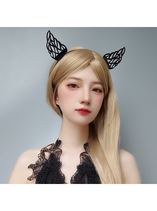 Halloween Retro Fashion Party Prom Holiday Birthday Black Wings Female Headband