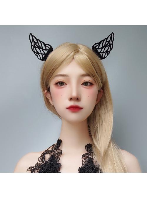 Halloween Retro Fashion Party Prom Holiday Birthday Black Wings Female Headband