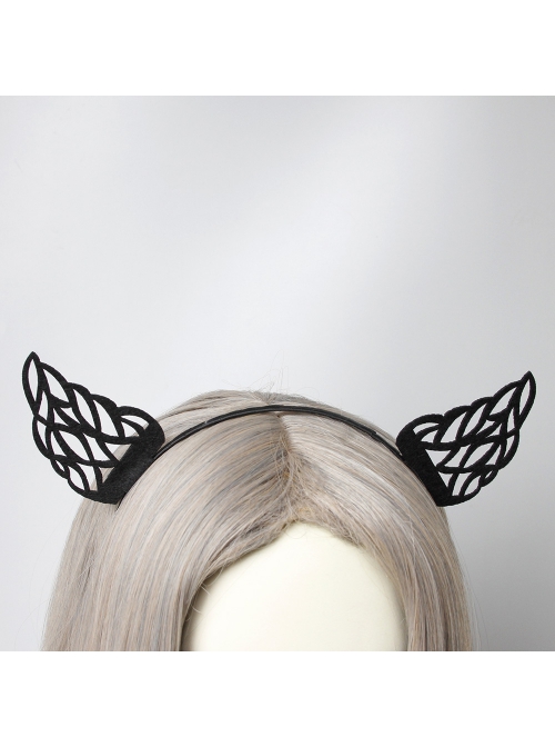 Halloween Retro Fashion Party Prom Holiday Birthday Black Wings Female Headband