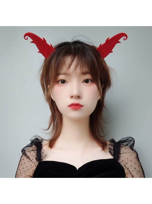 Halloween Christmas Prom Party Grim Reaper Fashion Red Devil Horns Male Female Headband