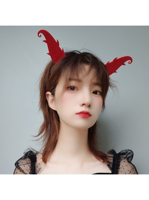 Halloween Christmas Prom Party Grim Reaper Fashion Red Devil Horns Male Female Headband