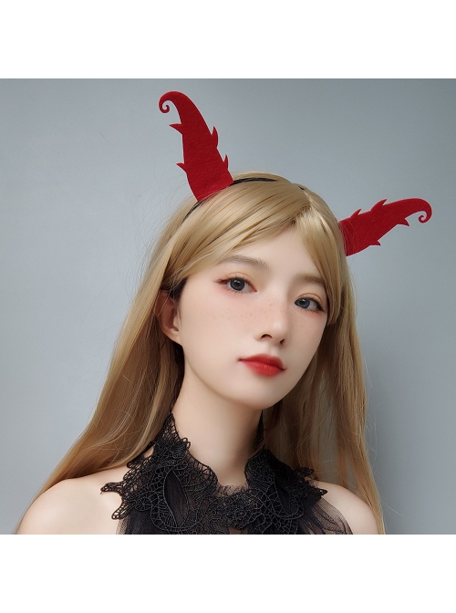 Halloween Christmas Prom Party Grim Reaper Fashion Red Devil Horns Male Female Headband