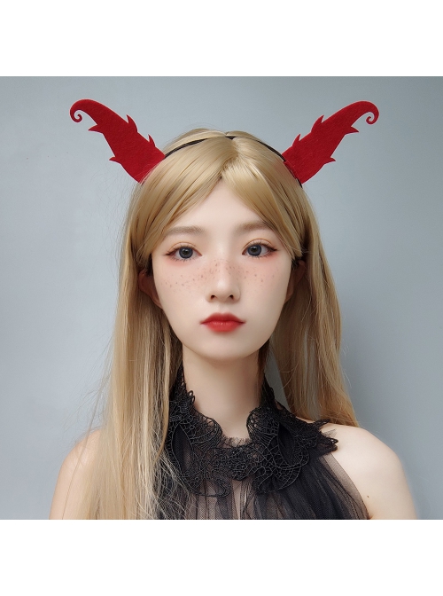 Halloween Christmas Prom Party Grim Reaper Fashion Red Devil Horns Male Female Headband