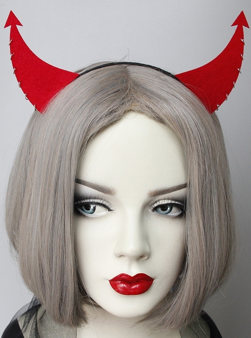 Fashion Retro Halloween Red Devil Horns Holiday Party Christmas Female Headband