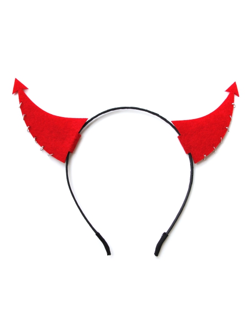 Fashion Retro Halloween Red Devil Horns Holiday Party Christmas Female Headband