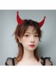 Fashion Retro Halloween Red Devil Horns Holiday Party Christmas Female Headband