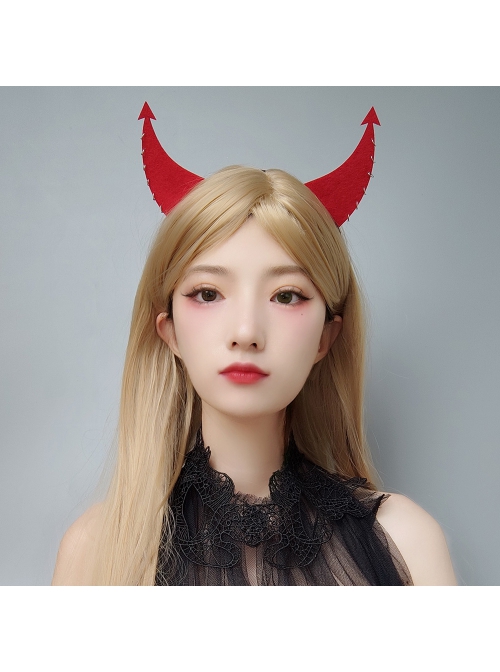 Fashion Retro Halloween Red Devil Horns Holiday Party Christmas Female Headband