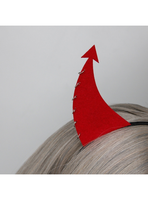Fashion Retro Halloween Red Devil Horns Holiday Party Christmas Female Headband