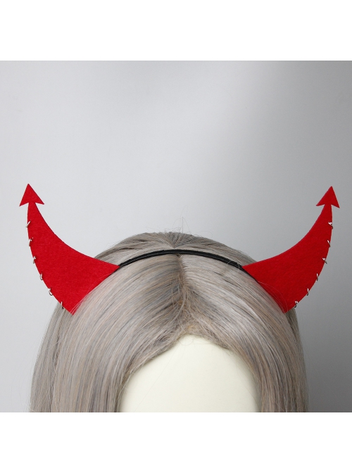 Fashion Retro Halloween Red Devil Horns Holiday Party Christmas Female Headband