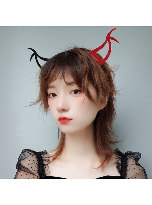 Halloween Party Retro Fashion Masquerade Sexy Black Red Demon Ears Female Headband