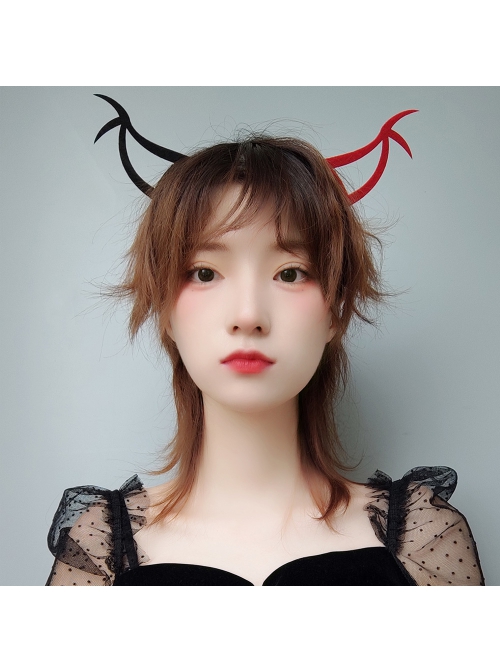 Halloween Party Retro Fashion Masquerade Sexy Black Red Demon Ears Female Headband
