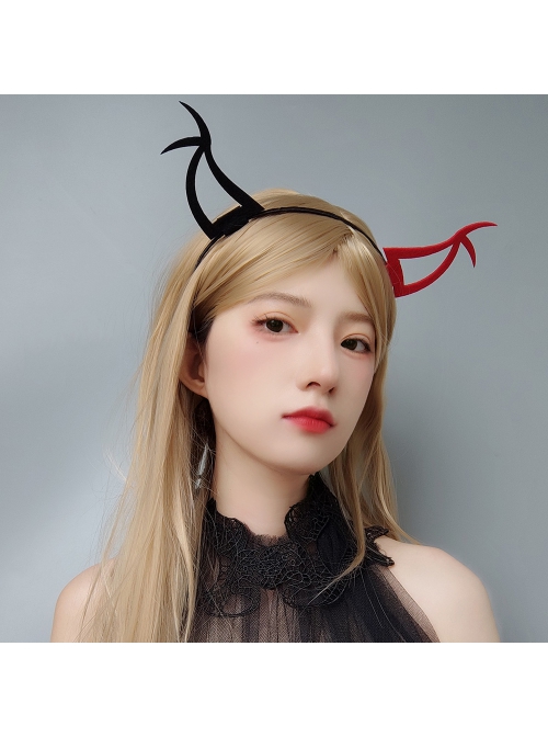 Halloween Party Retro Fashion Masquerade Sexy Black Red Demon Ears Female Headband