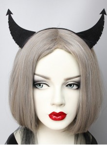Halloween Retro Fashion Personality Grim Reaper Black Devil Horns Male Female Headband