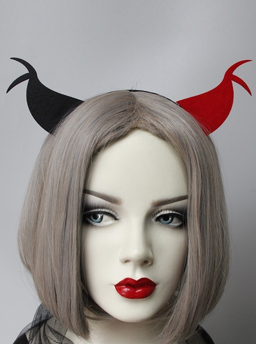 Halloween Creative Festival Party Gothic Punk Retro Black Red Devil Ears Male Female Headband