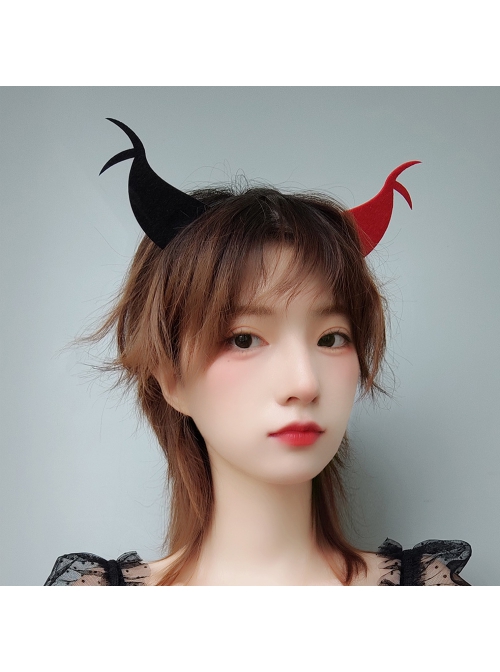 Halloween Creative Festival Party Gothic Punk Retro Black Red Devil Ears Male Female Headband