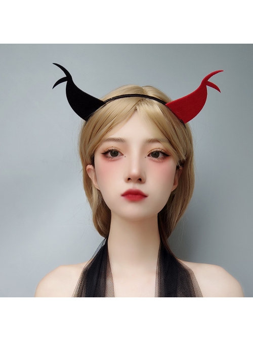 Halloween Creative Festival Party Gothic Punk Retro Black Red Devil Ears Male Female Headband