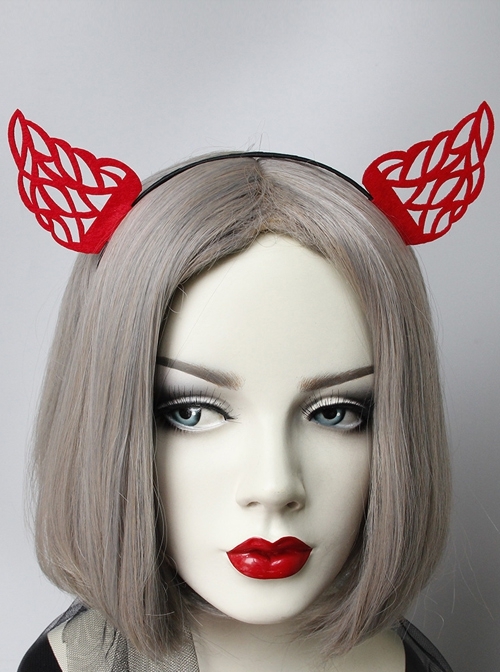 Halloween Retro Fashion Festival Red Devil Horns Adult Christmas Prom Female Headband