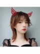Halloween Retro Fashion Festival Red Devil Horns Adult Christmas Prom Female Headband