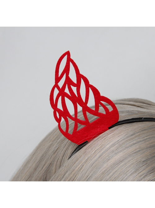 Halloween Retro Fashion Festival Red Devil Horns Adult Christmas Prom Female Headband