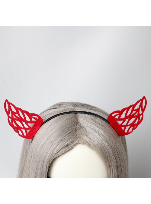Halloween Retro Fashion Festival Red Devil Horns Adult Christmas Prom Female Headband