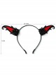 Halloween Gothic Retro Fashion Handmade Black Beaded Grim Reaper Witch Devil Horns Female Headband