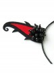 Halloween Gothic Retro Fashion Handmade Black Beaded Grim Reaper Witch Devil Horns Female Headband