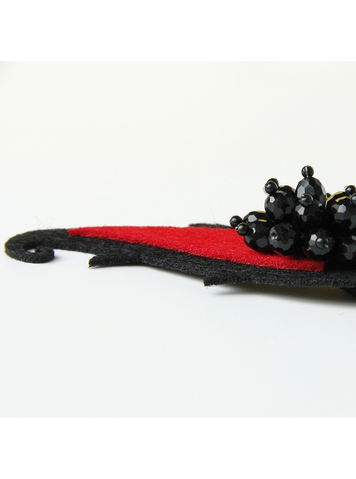Halloween Gothic Retro Fashion Handmade Black Beaded Grim Reaper Witch Devil Horns Female Headband