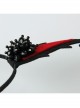 Halloween Gothic Retro Fashion Handmade Black Beaded Grim Reaper Witch Devil Horns Female Headband