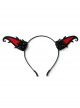 Halloween Gothic Retro Fashion Handmade Black Beaded Grim Reaper Witch Devil Horns Female Headband