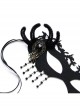 Gothic Retro Fashion Halloween Party Black Spider Jewel Tassel Christmas Half Face Prom Female Mask