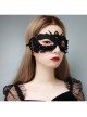 Halloween Retro Fashion Gothic Cross Black Rose Flower Male Female Adult Half Face Mask