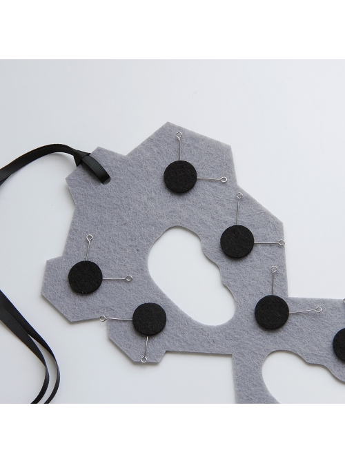 Halloween Male Female Fashion Personality Punk Future Mechanical Prom Black Polka Dot Grey Mask