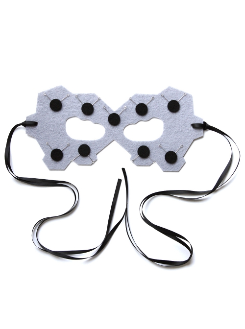 Halloween Male Female Fashion Personality Punk Future Mechanical Prom Black Polka Dot Grey Mask