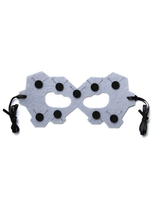 Halloween Male Female Fashion Personality Punk Future Mechanical Prom Black Polka Dot Grey Mask