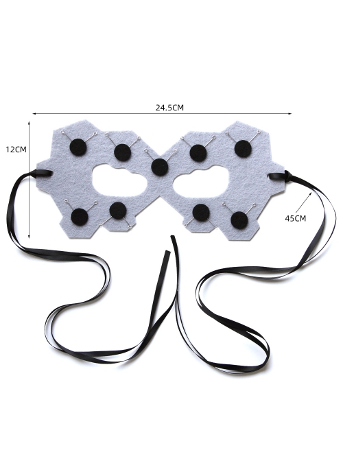 Halloween Male Female Fashion Personality Punk Future Mechanical Prom Black Polka Dot Grey Mask