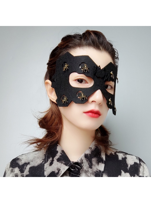 Halloween Male Female Retro Fashion Black Spider Adult Holiday Party Dress Up Prom Mask