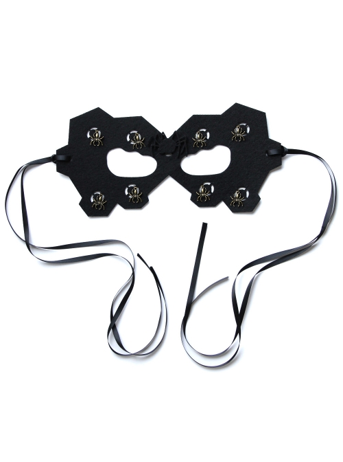 Halloween Male Female Retro Fashion Black Spider Adult Holiday Party Dress Up Prom Mask