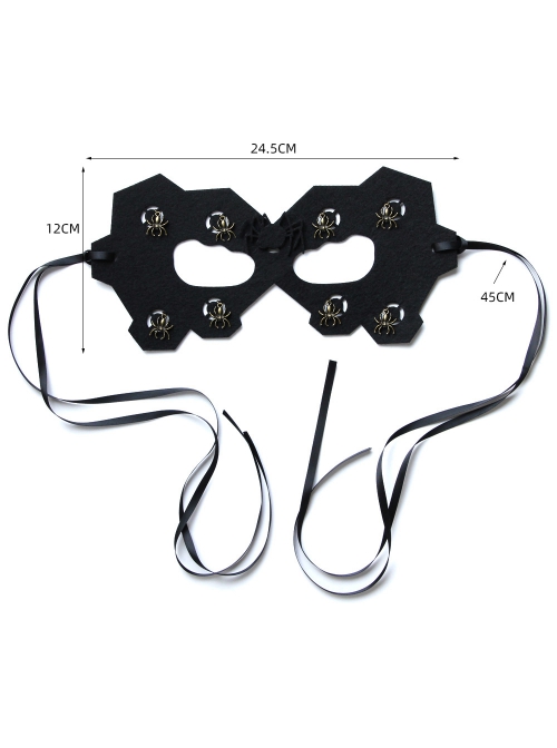 Halloween Male Female Retro Fashion Black Spider Adult Holiday Party Dress Up Prom Mask