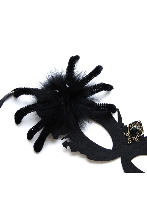 Halloween Retro Fashion Black Spider Grim Reaper Prom Half Face Male Female Adult Mask