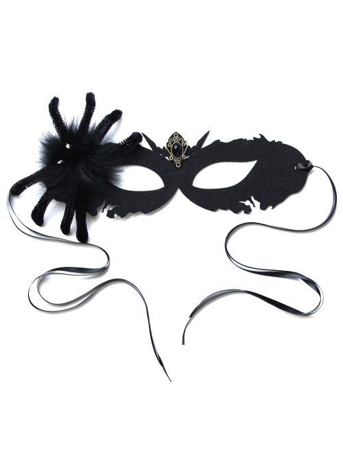 Halloween Retro Fashion Black Spider Grim Reaper Prom Half Face Male Female Adult Mask