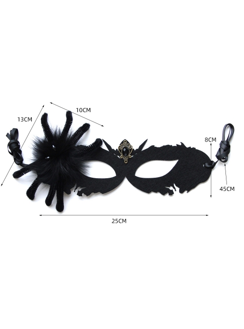 Halloween Retro Fashion Black Spider Grim Reaper Prom Half Face Male Female Adult Mask