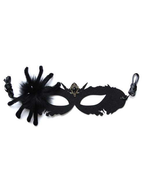 Halloween Retro Fashion Black Spider Grim Reaper Prom Half Face Male Female Adult Mask