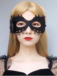 Halloween Party Retro Fashion Half Face Spider Blue Diamond Black Prom Demon Female Mask