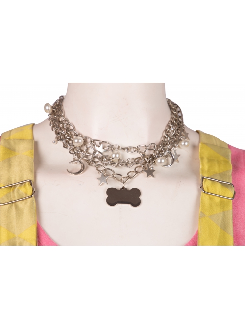 Birds Of Prey And The Fantabulous Emancipation Of One Harley Quinn Harley Quinn Yellow Back Straps Trousers Suit Halloween Cosplay Accessories Silver Necklace