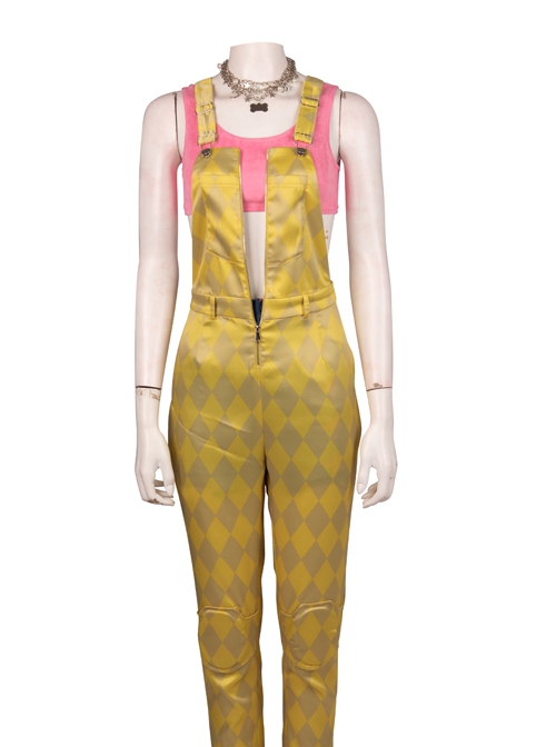 Birds Of Prey And The Fantabulous Emancipation Of One Harley Quinn Harley Quinn Yellow Back Straps Trousers Suit Halloween Cosplay Accessories Silver Necklace