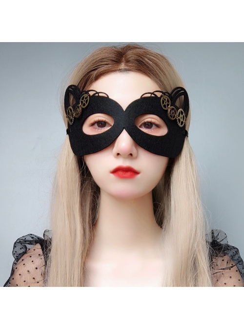 Halloween Retro Fashion Gear Black Animal Adult Male Female Prom Party Animal Ear Mask