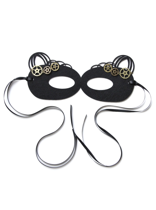 Halloween Retro Fashion Gear Black Animal Adult Male Female Prom Party Animal Ear Mask