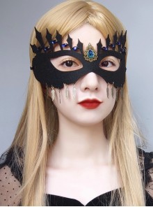 Retro Fashion Feather Sapphire Halloween Party Prom Half Face Female Black Mask