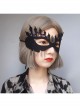 Retro Fashion Feather Sapphire Halloween Party Prom Half Face Female Black Mask